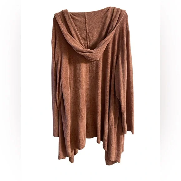 Barefoot Dreams CozyChic Ultra Lite in Brown sweater cardigan hooded 3X - Picture 2 of 8